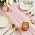 thumbnail image 3 of Inosoo Pearl Gauze Table Runner 30x120 inch, 10FT Romantic Sheer Tulle Table Runner with Pearls for Wedding Baby Shower, Pink, 3 of 7
