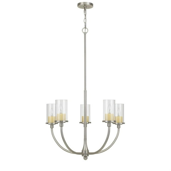 Cal Lighting FX-3714-5 Contemporary Modern Five Light Chandelier from Jervis Collection in Pewter, Nickel, Silver Finish, 26.50 inches
