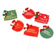 thumbnail image 2 of 6PCS Christmas Decoration Pompon Bell Cake Toppers Merry Christmas Cupcake Picks for Festival Party (Random Pattern), 2 of 5