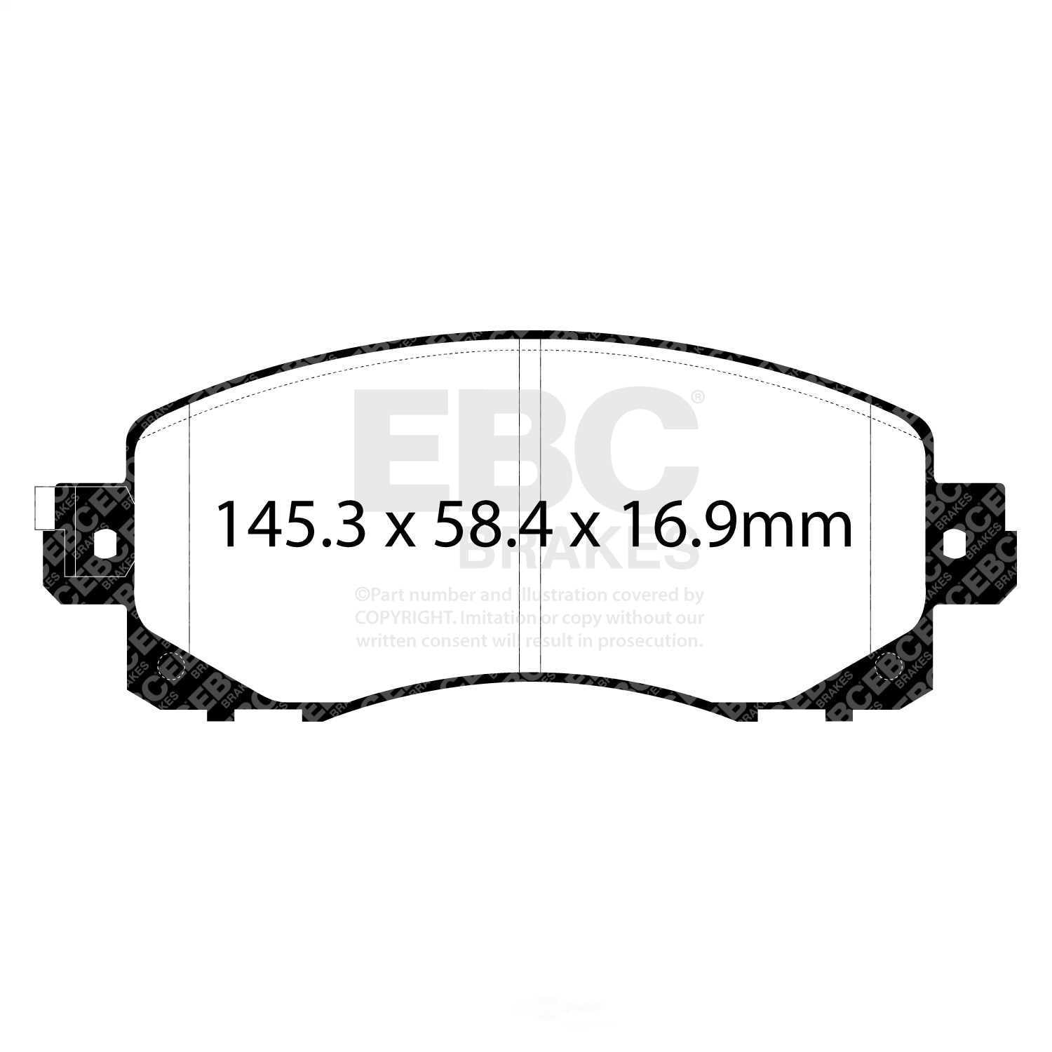 EBC Brakes Ultimax OE Replacement Brake Pad Set Fits select: 2018-2023 SUBARU FORESTER, 2018-2022 SUBARU CROSSTREK