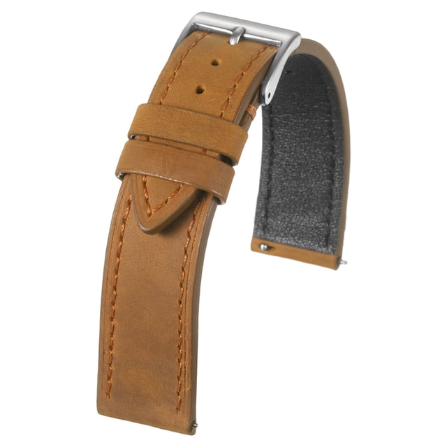 Correa de reloj de cuero Uxcell de 19mm, correas de reloj vintage con hebilla de pasador, marrón amarillo