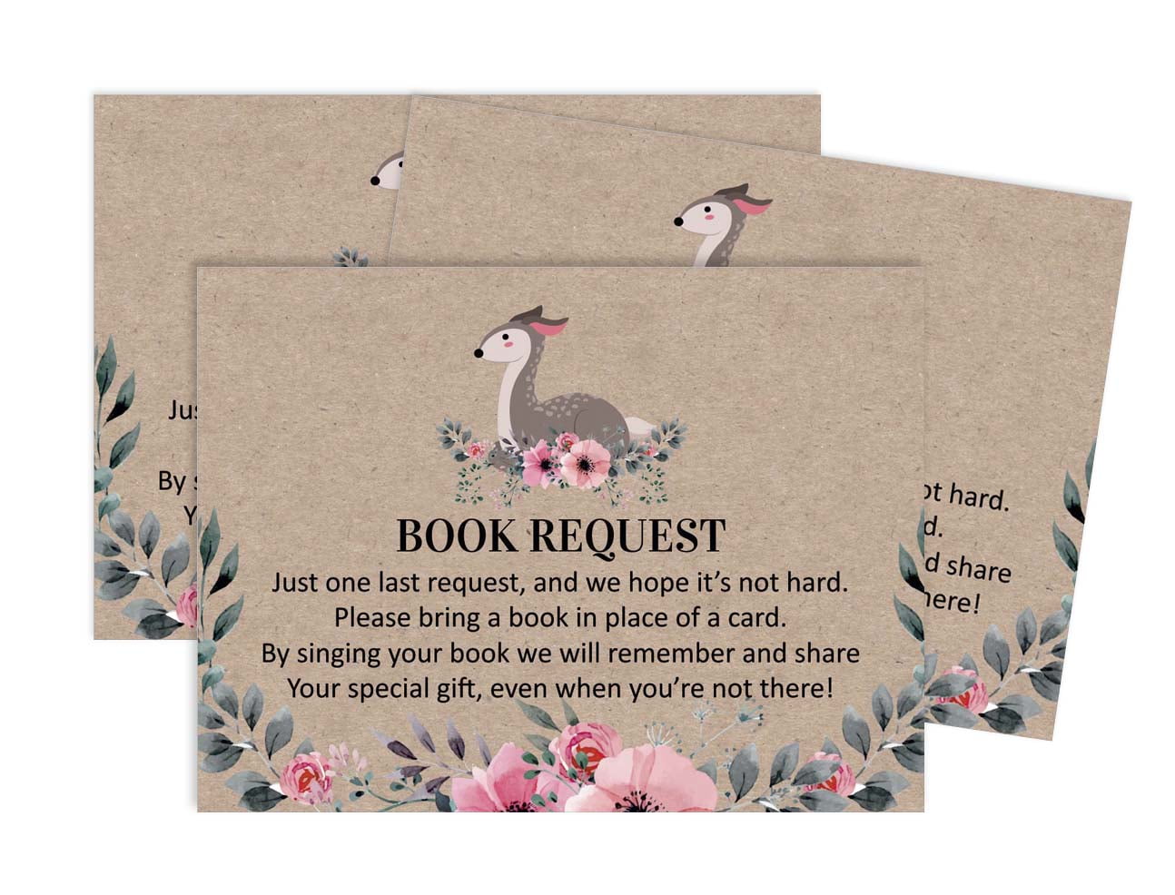 Inkdotpot 30Jungle Animals Its a Boy Its a Girl Baby Shower Rustic Book Request Cards Bring A Book Instead Of A Card Baby Shower Invitations Inserts Games