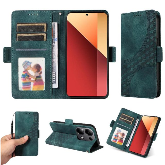 Funda GANGXUN para Xiaomi Redmi Note 13 Pro 4G con diseño acolchado elegante, cuero PU, protección total y ajuste preciso