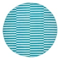 thumbnail image 3 of Unique Loom Williamsburg Collection Area Rug - Striped (8' Round Turquoise/Ivory), 3 of 6