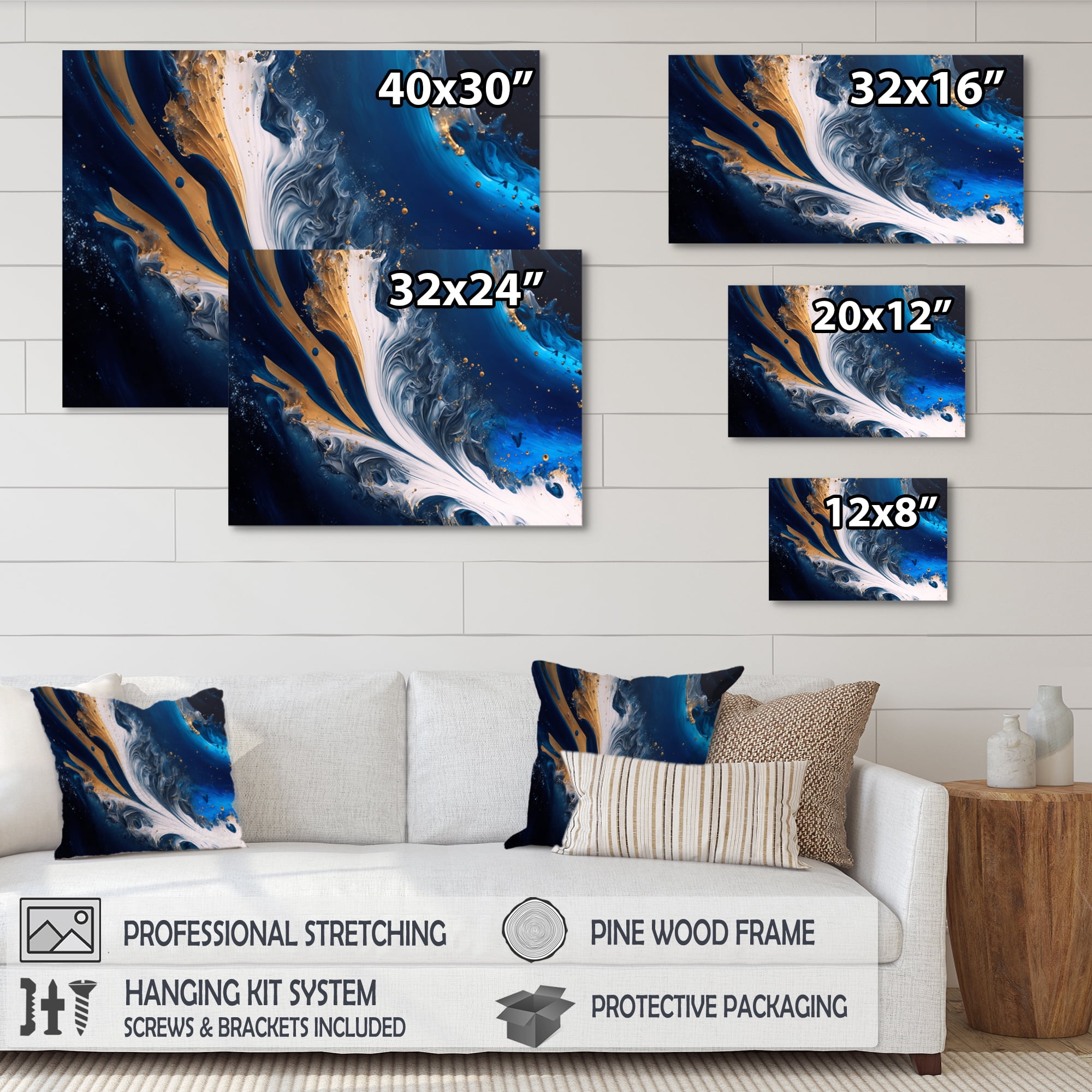 Designart Ice Paint Splash III Canvas Wall Art