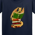 thumbnail image 4 of Inktastic Well-read Cute Gold Dragon Reading Books Youth T-Shirt, 4 of 5
