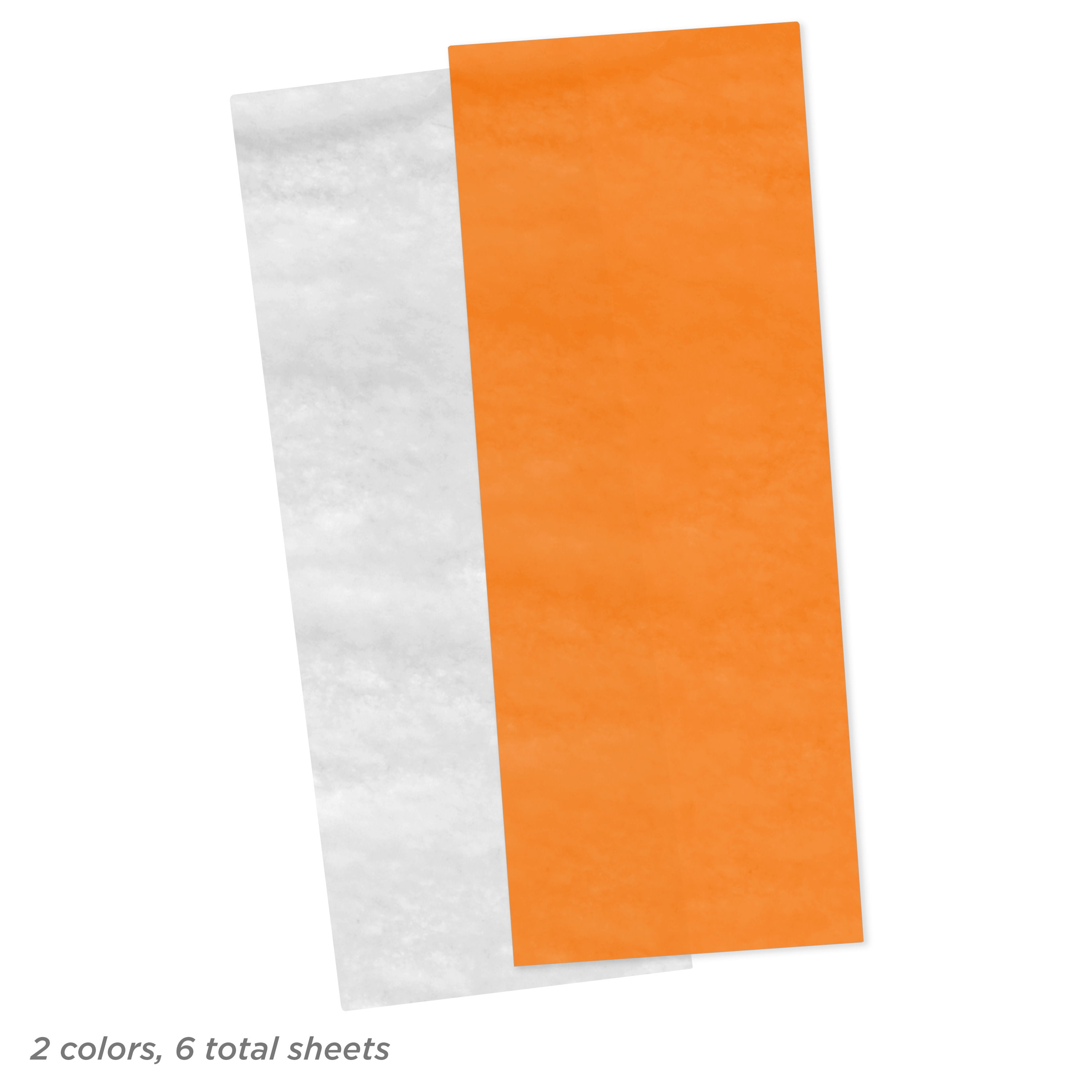 Hallmark Tissue Paper (Solid White and Orange) 6 sheets, 6 Count