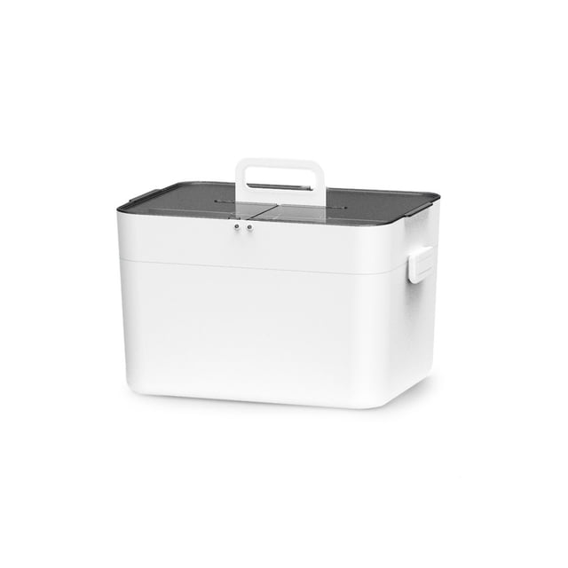 Botiquín de primeros auxilios, almacenamiento de 2 capas, contenedor de supervivencia al aire libre familiar transparente médico para el hogar Almacenamiento y organización del hogar Blanco Inteprter HA079828-01