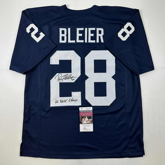 Autographed/Signed Rocky Bleier 66 Nat'l Champs Notre Dame Blue College Football Jersey JSA COA