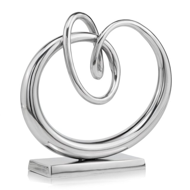 5" x 17" x 17" Buffed, Twisted Knot - Sculpture
