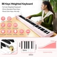thumbnail image 2 of Piano digital TERENCE V30 Teclado ponderado de 88 teclas rosa, 2 of 8