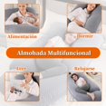 thumbnail image 4 of Almohadas de Embarazo para Dormir, Almohada de Maternidad con Forma de U para Adultos, Almohada de Apoyo de Mujer Embarazada de Cuerpo Completo, con Funda de Terciopelo Lavable (Gris), 4 of 6
