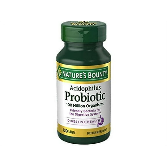 5 Pack - Nature's Bounty Probiotic Acidophilus Tablets, 120 Each
