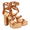 Brown, variant on Women Open Toe Shell Beaded Strap Platform Espadrille Sandals Raffia Chunky Block Heels Size 7.5 Natural