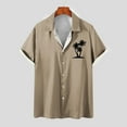 thumbnail image 2 of WREESH Men's Summer Button Down Shirts Short Sleeve Turndown Collar with a Refreshing Print for a Comfortable Fit Khaki, 2 of 5