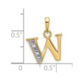 thumbnail image 4 of Auriga Fine Jewelry 14K Yellow Gold with Rhodium Diamond Letter W Initial Pendant for Women, 4 of 6