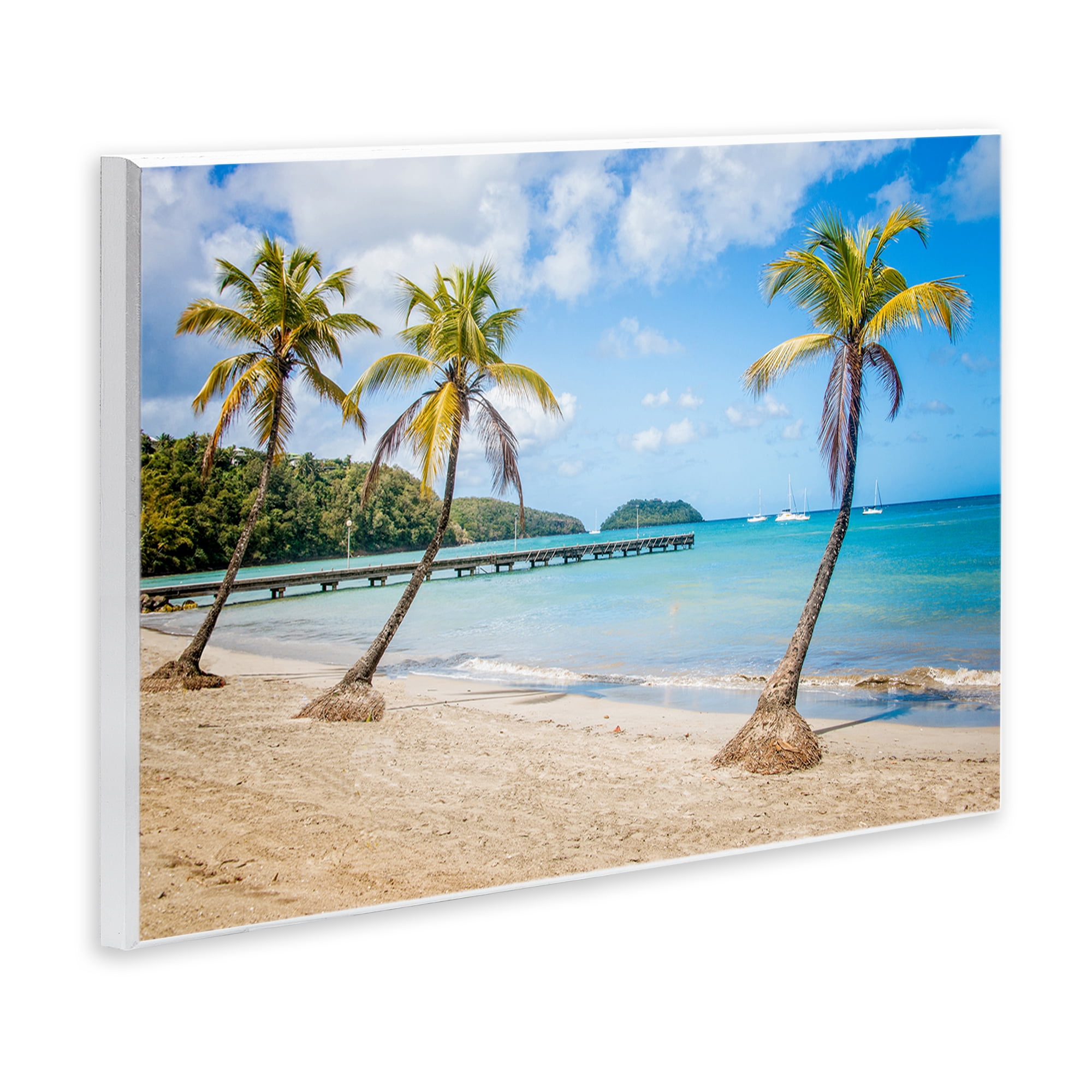 Stupell Industries Tropical Palm Tree Trio Nautical & Beach Photography Unframed Art Print Wall Art, 19 x 13