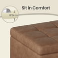 thumbnail image 5 of LEDREM Storage Ottoman with Hinged Lid, 14-Gallon Footrest Stool with Solid Wood Frame, 660lb Capacity for Living Room, Bedroom, Coffee Brown, 5 of 11