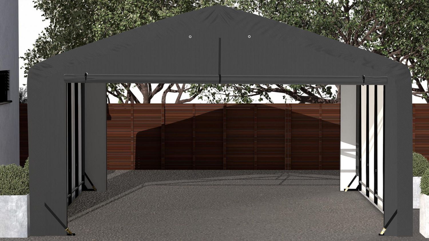 ShelterTube Wind and Snow-Load Rated Garage, 20x23x12 Gray