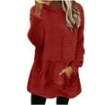 thumbnail image 2 of Wlynlyn Hoodies for Women Sherpa Fuzzy Long Sleeve Sweatshirt Casual Fall Lightweight Pullover Dress with Pockets, 2 of 4