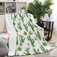 thumbnail image 2 of Cactus Blanket Throw Cactus Gifts Blanket for Adult Kids Baby Cute Cacti Blanket Soft Flannel Fleece Cactus Decor Blankets for Bed Couch Sofa Birthday Gift, 60x80, 2 of 6
