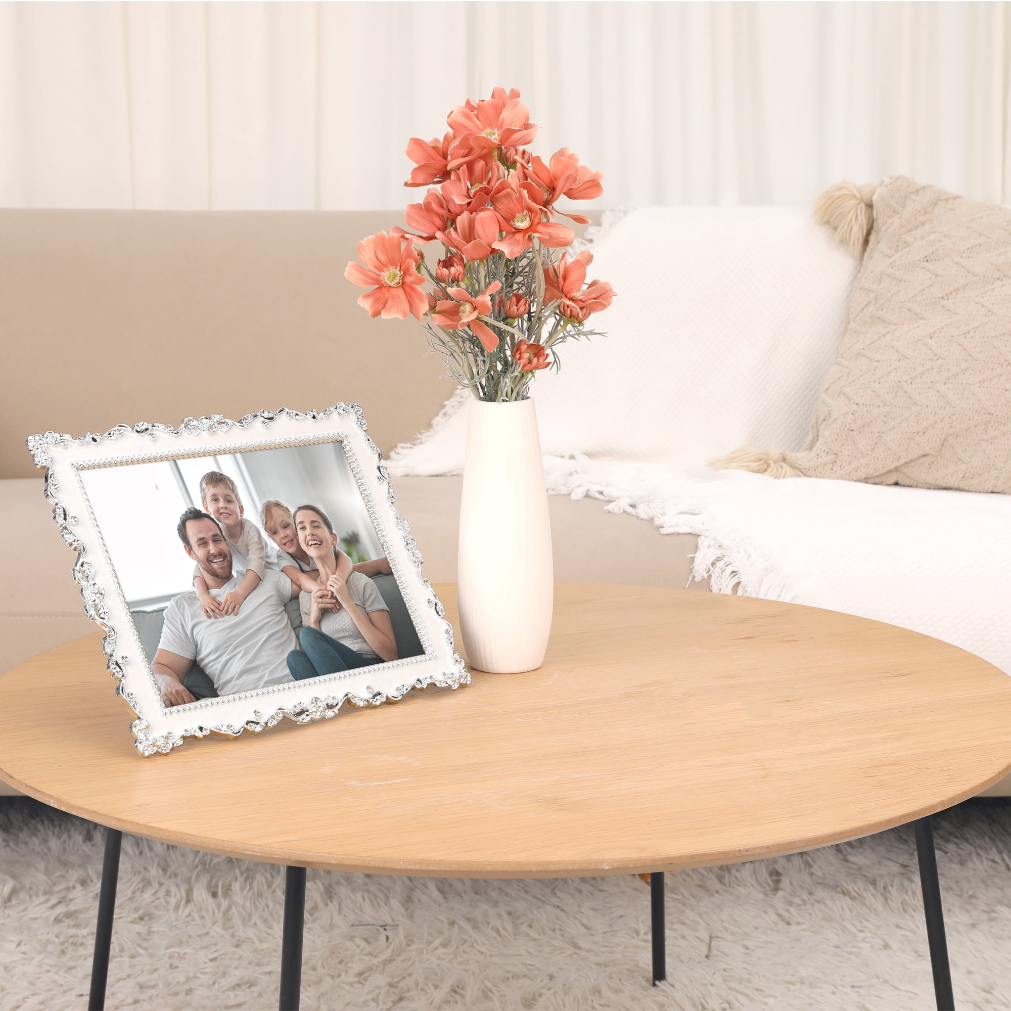 Unique Bargains Picture Frame Luxury Photo Frames Silver 7x10