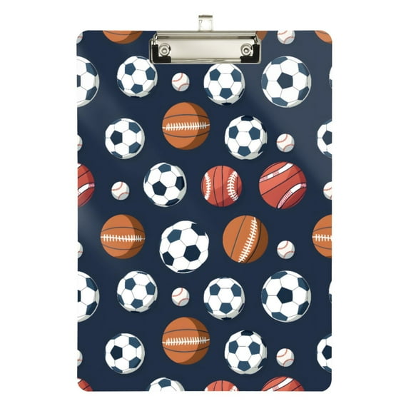 ALAZA Plastic Clipboard A4 Letter Size Decorative Clipboards for Students Women Men 9" x 12.5" Football Baseball