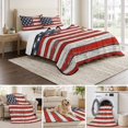 thumbnail image 6 of Full Quilt Set 78''x90'', American Flag Lightweight Bedspread Coverlet Set with 2 Pillow Shams, Red Blue Star Stripes Rustic Farmhouse Wood Breathable All Season Quilt Bedding for Bedroom/Guest Room, 6 of 9