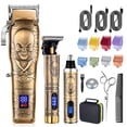 thumbnail image 1 of Roziapro Cortapelos Profesional para Hombres Cortapelos para Hombres Cortapelos Inalámbricos Set con Recortador de Pelo de Nariz Recargable Regalos para Hombres (Oro), 1 of 5