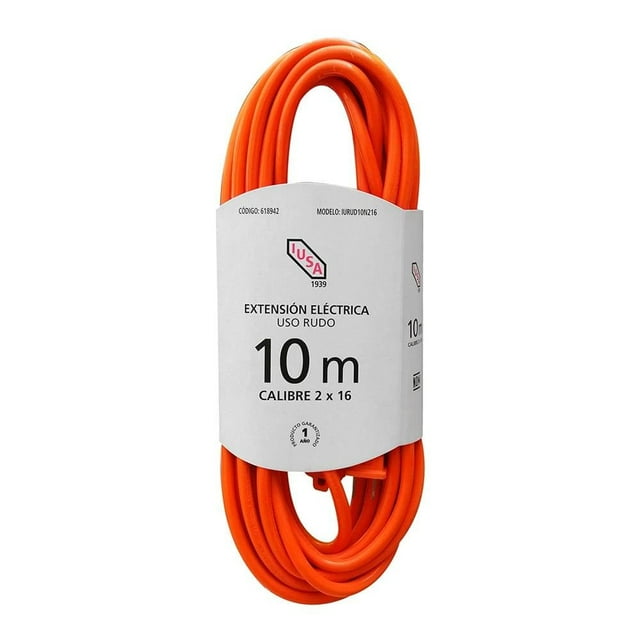 Extensión Eléctrica Iusa Uso Rudo 10 M Anaranjado 619349