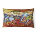 thumbnail image 1 of Carolines Treasures JMK1107PW1216 Bleu Crabe Toile Rouge Oreiller Décoratif, 1 of 3
