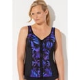 thumbnail image 6 of Swimsuits for All Women's Chlorine Resistant Sweetheart Zip Front Tankini Top, 6 of 6