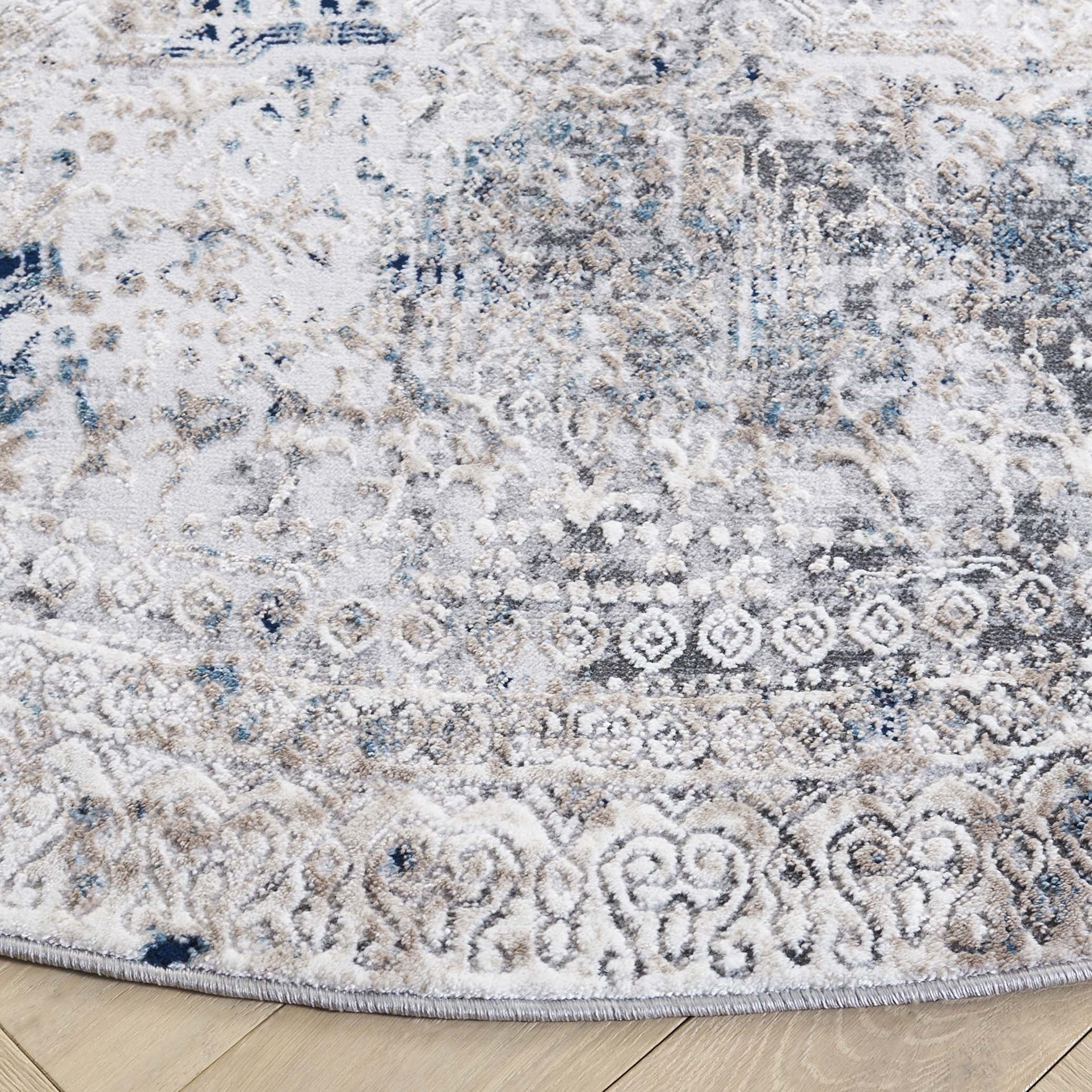 Safavieh Vogue Wendell Abstract Area Rug, Beige/Blue, 6'7" x 6'7" Round