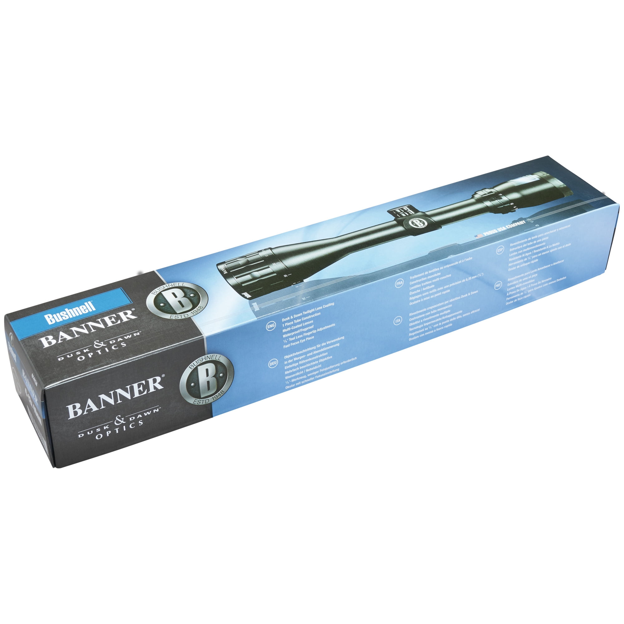 Bushnell 614124 Banner Dusk & Dawn Multi-X Reticle Adjustable Objective Riflescope, 4-12X40mm