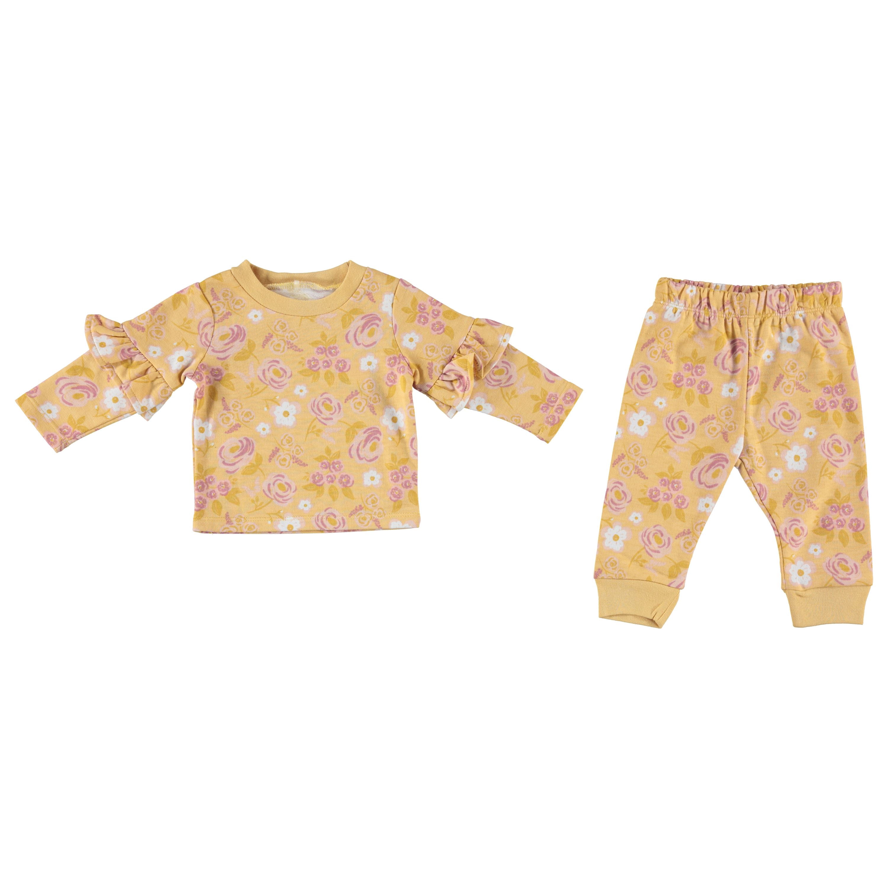 Chick Pea Baby Girl 3 PC French Terry Jogger Set, Sizes Newborn-24 Months