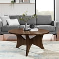 thumbnail image 4 of Wilmer 36" Mi-Siècle 3-Jambe Table Basse Ronde en Noyer Foncé, 4 of 4