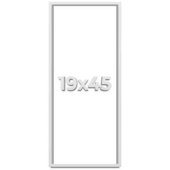 19x45 Shadow Box Frame White | 1 Inches Deep Real Wood Contemporary Shadowbox Display Frame | UV