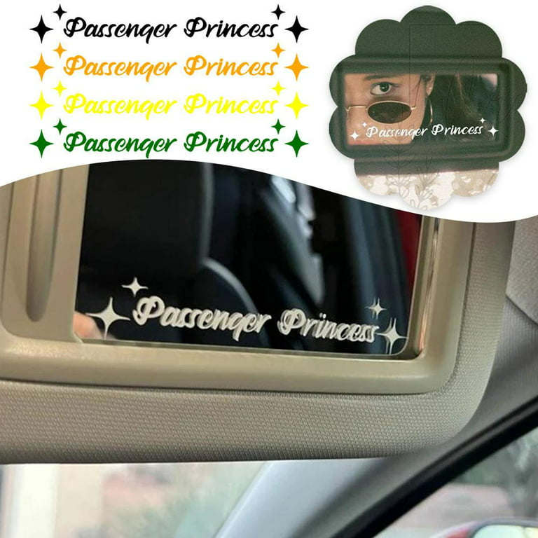 Passenger Princess Sticker,Waterproof Car Mirror Decal,Cute Stickers for  Car Window Rearview Mirror,Funny Girl Car Accessories Car Mirror Decal  Valentine Day Gift L6G4 