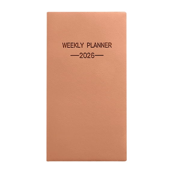 Gnwei 2026 Pocket Calendar for Purse - 3.8" x 6.8" A6 Small Mini Weekly and Monthly Planner, Jan-Dec 2026, Leather Hardcover, 1 Year Monthly Calendar for Organizing & Planning