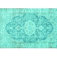 thumbnail image 1 of Ahgly Company Machine Washable Indoor Rectangle Medallion Turquoise Blue Traditional Area Rugs, 5' x 7', 1 of 4
