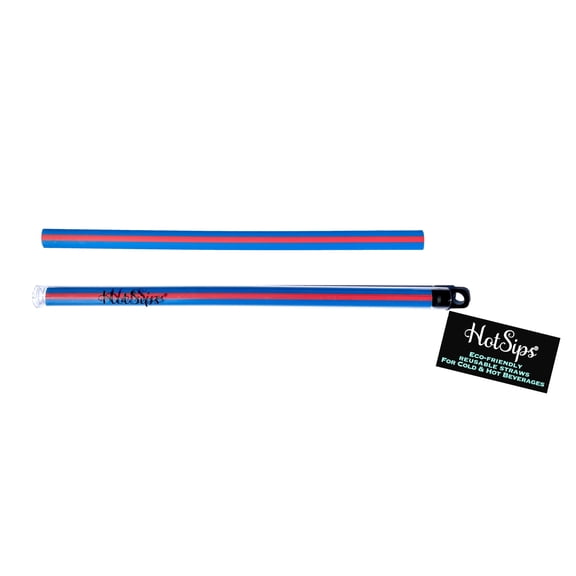 HotSips Reusable Drinking Straws - Ergonomic Shape Made in the USA - Tumblers & Cups 8-20 oz - Fit for Hot and Cold Beverages, Water, Coffee, Tea - Portable Travel Case - (Medium 8 inch)