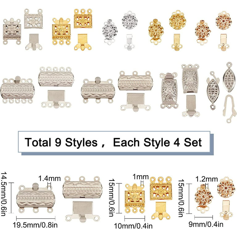  OHINGLT Necklace Connectors for Multiple Necklace Layering  Clasps,Multi Strand Clasps Gold and Silver Layered Look for Layering  Without Getting Tangled : Arts, Crafts & Sewing