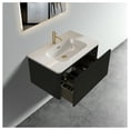 thumbnail image 3 of U057-Etna30W-308 30" Striped Brushed Black Oak Floating Bathroom Vanity with White Ceramic Sink, Bathroom Vanity for Modern Bathroom, One-Piece White Basin without Drain, Pre-assembled, 3 of 9