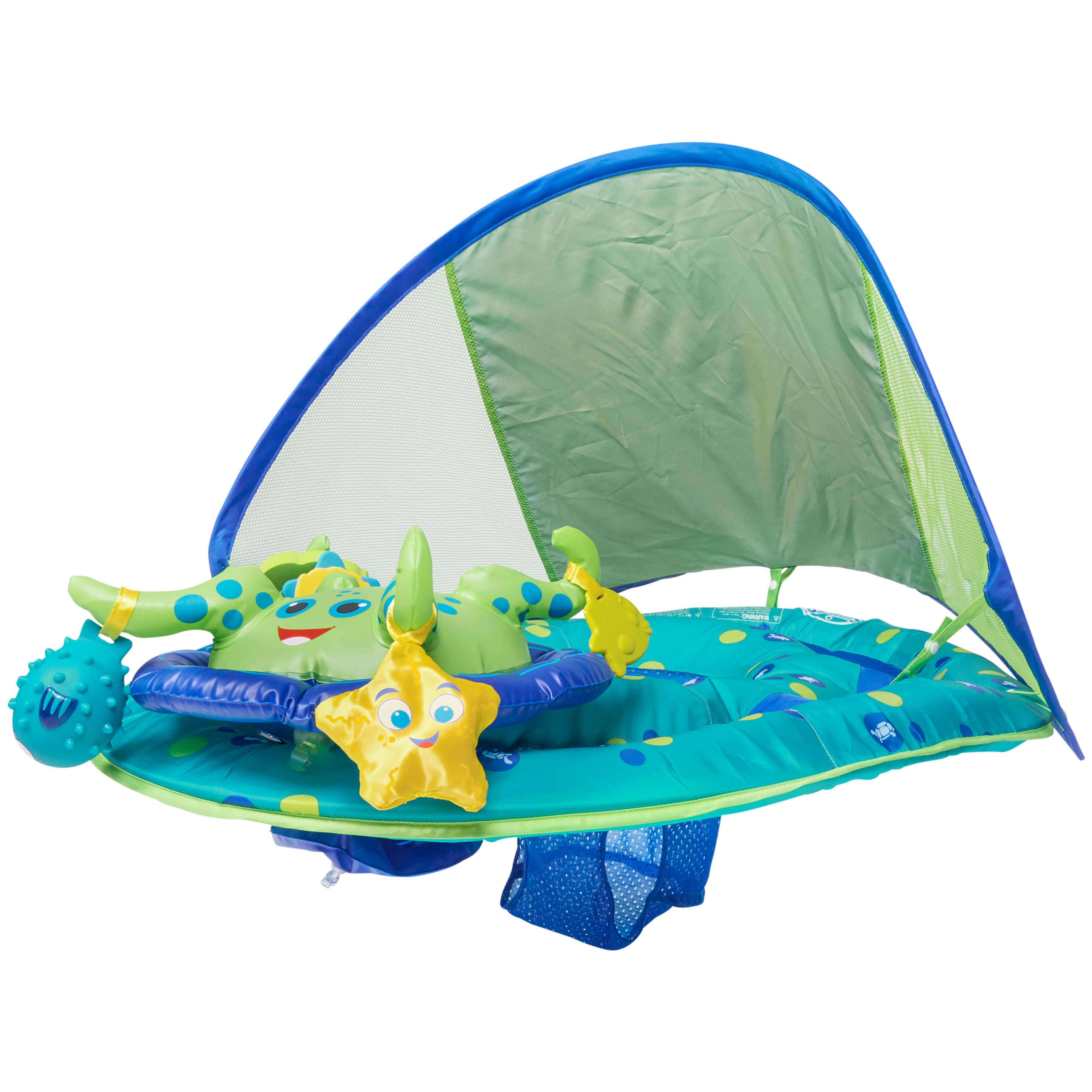SwimWays Baby Spring Float Activity Center, Inflatable Float for Baby Boys, Blue/Green - image 8 of 8