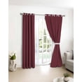 thumbnail image 3 of Red Solid Color Blackout Curtains for Bedroom/Living Room, Thermal Insulated Kitchen Curtains, Aesthetics Contemporary Luxury Grommet Darkening Window Treatment Drapes 52"x84"x2, 3 of 8