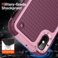thumbnail image 6 of Nalacover iPhone XS Max Case, Heavy Duty 3 in 1 Rugged Shockproof Rugged Silicone Hybrid Hard PC Soft TPU Bumper Camera Raised Drop Protective Girls Women Boy Men Phone Covers, Rose, 6 of 9