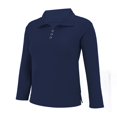 thumbnail image 4 of HLKJKLS Long Sleeve Shirts For Women Solid Color Long Sleeve Collar Slimming Base Shirt Cotton Spring Winter Casual Blue M-4Xl, 4 of 9