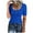 Blue, variant on lmcalzta Womens Ribbed Knit Tops Summer Short Sleeve Stretch Button T Shirts Solid Color Casual Basic Tees