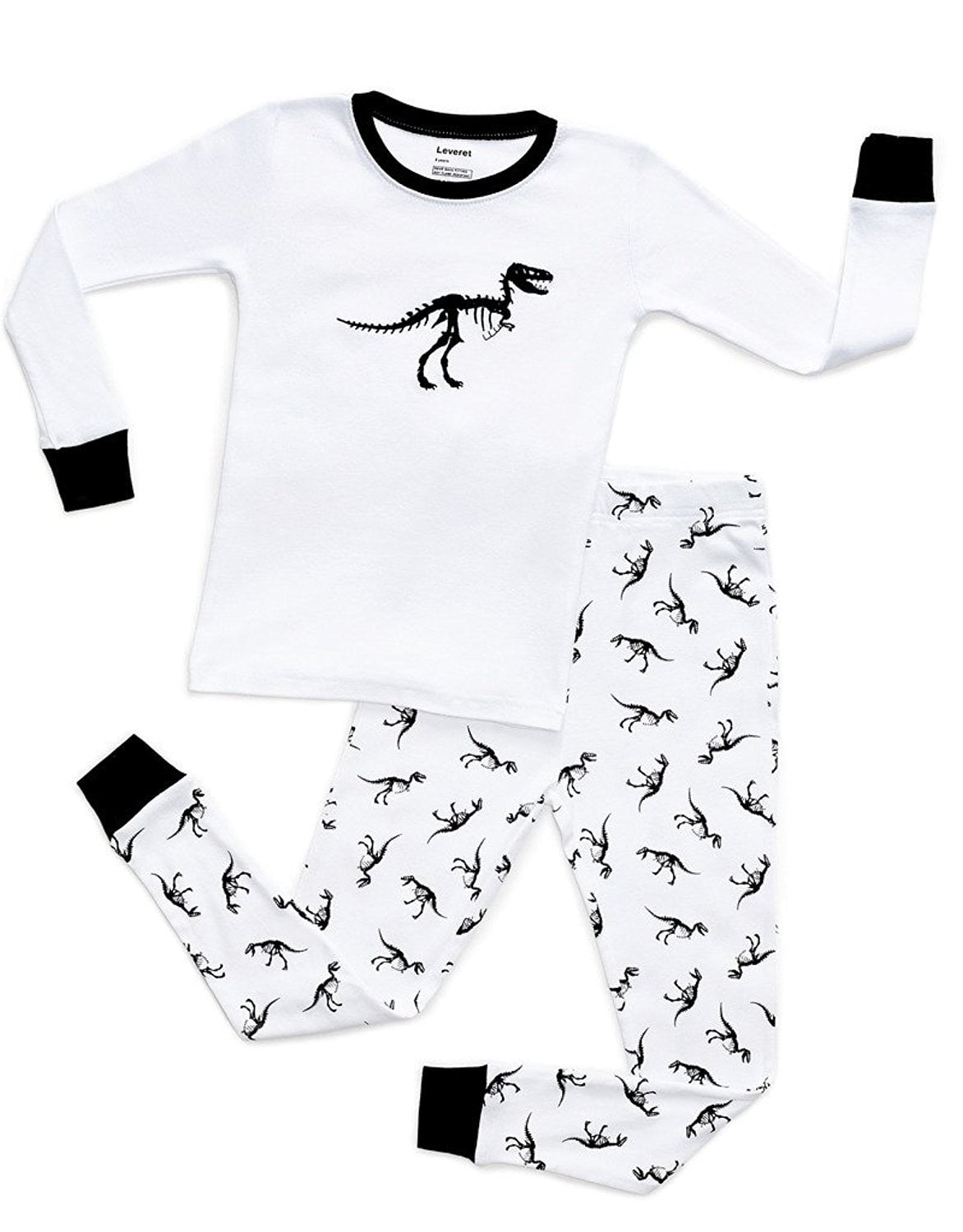 Leveret Boys Girls "Dinosaur" 2 Piece Pajama 100 Cotton (Size 12M14