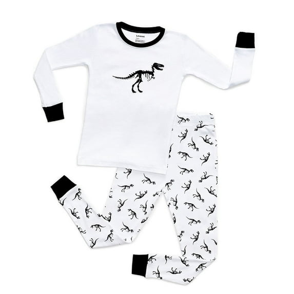 Leveret Boys Girls "Dinosaur" 2 Piece Pajama 100% Cotton (Size 12M-14 Years)